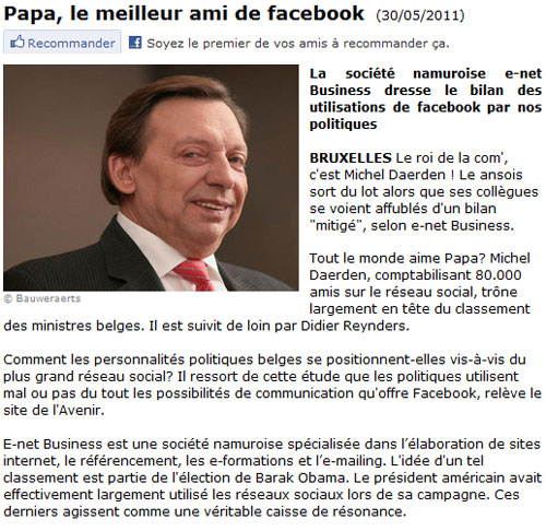 Papa, Michel Daerden et Facebook