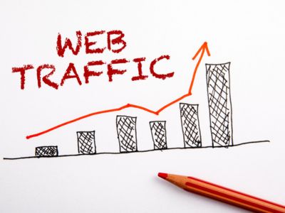 Graphique représentant l'augmentation du traffic d'un site web.