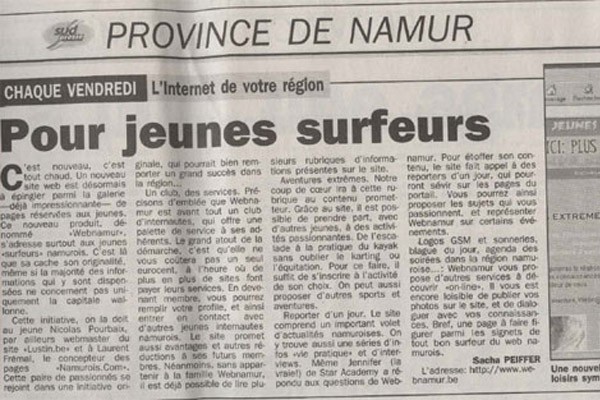 Communauté Internet pour jeunes surfeurs de la Ville de Namur