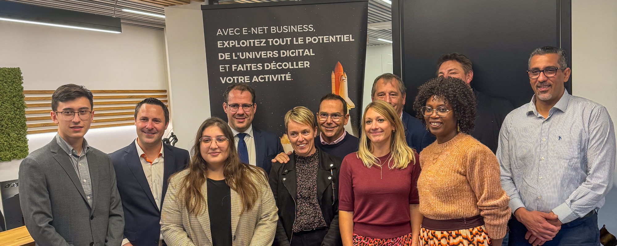 Lancement de la semaine mondiale de l’entreprenariat en Belgique chez E-net Business avec David Clarinval autour d’entrepreneurs brillants